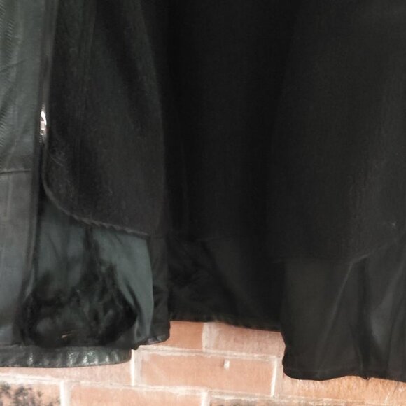 Kenneth Black Distressed Leather Moto Coat Jacket - Size XL  As-Is - Picture 4 of 6